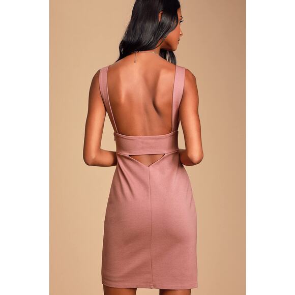 Lulus Fashionably On Time Bodycon Dress Mauve - XS - Picture 2 of 7
